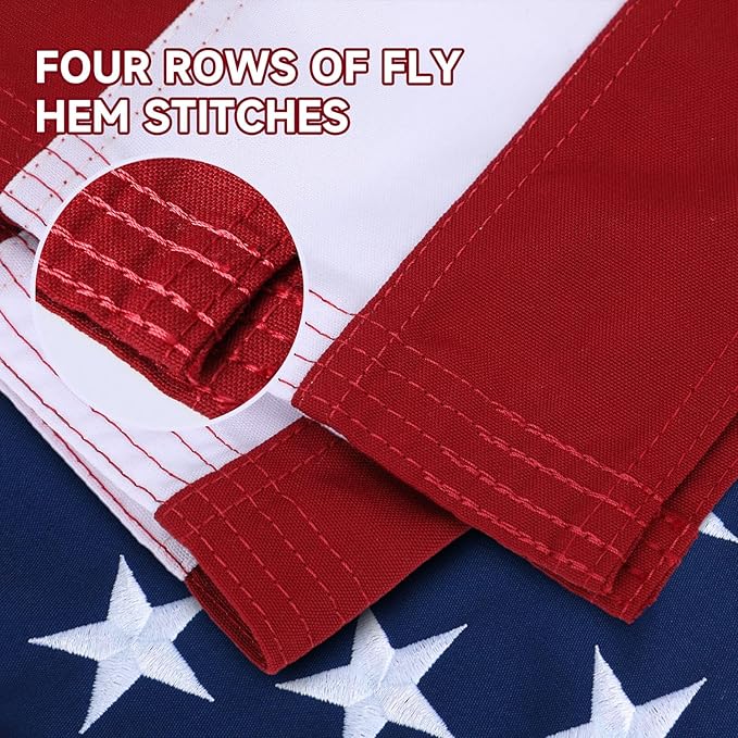 American Flag for Outside 3x5 Ft Upgraded Thickened Spun Polyester Series Fade-Resistant Ultra Durable Tear-Resistant Heavy Duty USA US Flags Heavy Duty , Embroidered Stars, Sewn Stripes, Brass Grommets