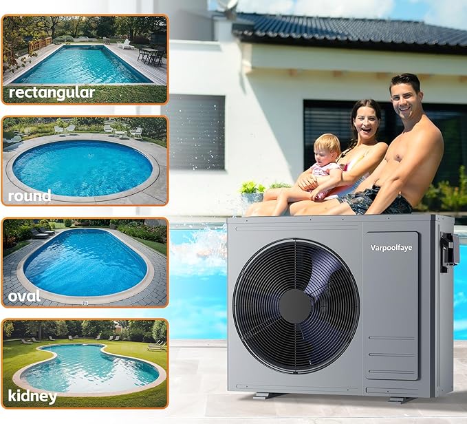 35,100BTU Swimming Pool Heat Pump, 10000 Gallon Electric Pool Heater Above and Inground Pool,WiFi App Control, Heating or Cooling Pool Heater 220V/60Hz