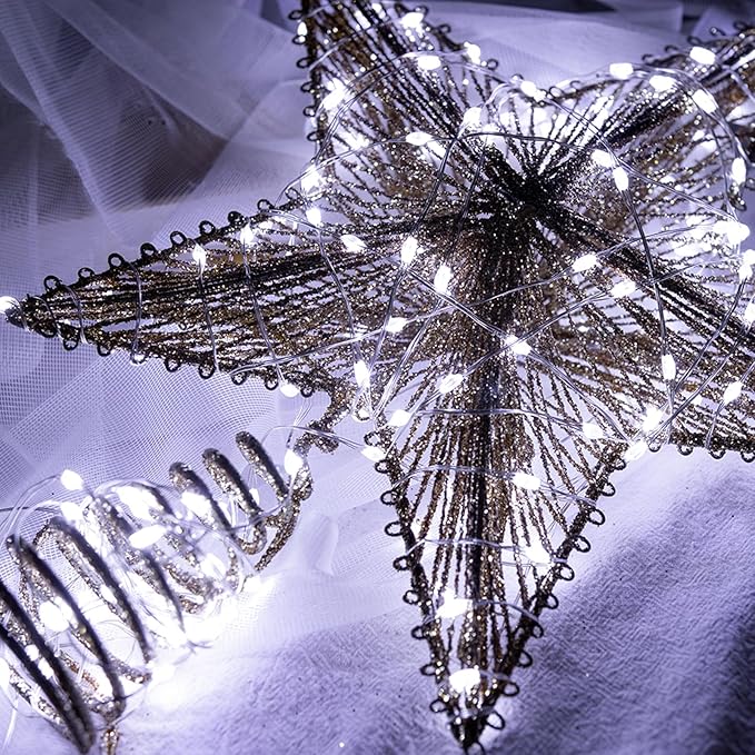 Solar String Lights for Outside,200FT 600 LEDs Solar Fairy Lights,Waterproof 8 Modes Button Outdoor String Light for Patio Garden Backyard Tree Wedding Christmas,Silver Wire,Cool White