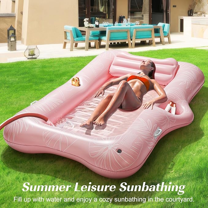 HeySplash Pool Lounger Float for Adult, Inflatable Pool Floats Bed Cooling Contour Lounger Rafts, Water Rafts for Lake, Outdoor Beach Pool Party