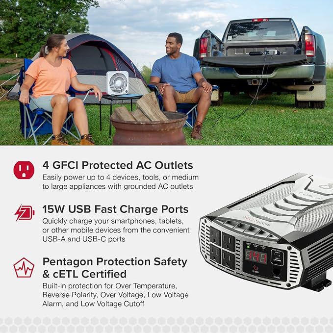 Cobra PRO 2500W Professional Grade Power Inverter with Cobra CPIALCDG1 Remote Controller