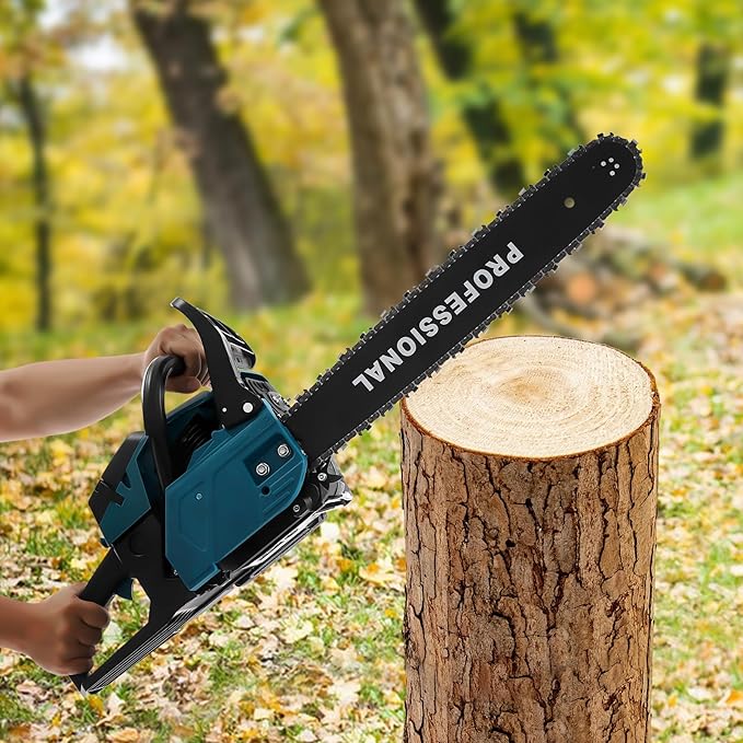 20 Inch Gas Chainsaw 58CC 3.1HP Petrol Chainsaw 2-Stroke Gas Chain Saws, Engine Chain Saw Set Gas Chainsaws for Cutting Wood Outdoor Home Farm Us (Green)
