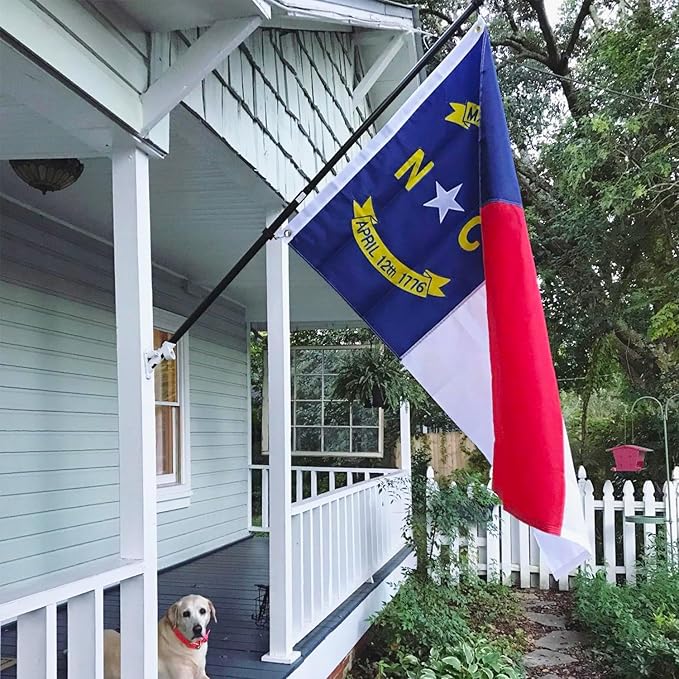 North Carolina State Flag 3x5 Double Sided- 3Ply 240D 4 Rows Stitched- North Carolina Republic Flag- UV Fade Resistant With Canvas Header & 2 Brass Grommets- Double Sided North Canrolina Sates Flags