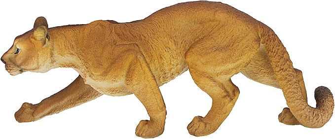 Design Toscano Prowling American Mountain Cougar Indoor/Outdoor Garden Statue, 22 Inches Wide, 5 Inches Deep, 8 Inches High, Handcast Polyresin, Full Color Finish