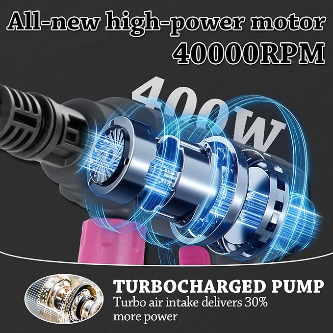 Power Washer,1200 PSI Cordless Pressure Washer with 2×21V Battery&6-in-1 Multi-Function Nozzle,Portable Pressure Washer Suitable for Cleaning Vehicles, patios, Glass, Floors, and Watering Plants