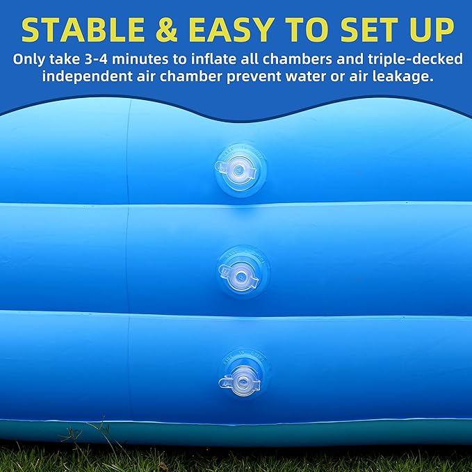 Inflatable Swimming Pool, Blow up Pools, Above Ground Swimming Pool for Family, 103 x 69 x 24 inch Full-Sized Inflatable Pool for Kids for Outdoors, Backyard
