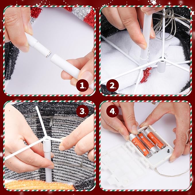 Christmas Standing Lighted Penguin Decoration, Battery Operated Light-Up Christmas Decorations for porches, lawns, Yards, Indoor and Outdoor