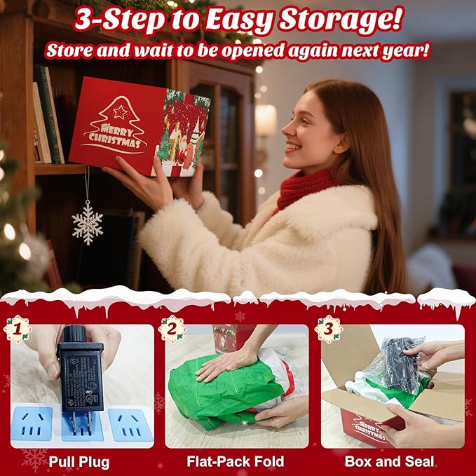 Danxilu 8Ft Christmas Inflatables Santa Claus Outdoor Decoration, LED Lights Inflatable Santa Claus with Gift Bag Giant Blow Up Outside Xmas Decorations for Yard Garden Lawn Party Holiday Decor