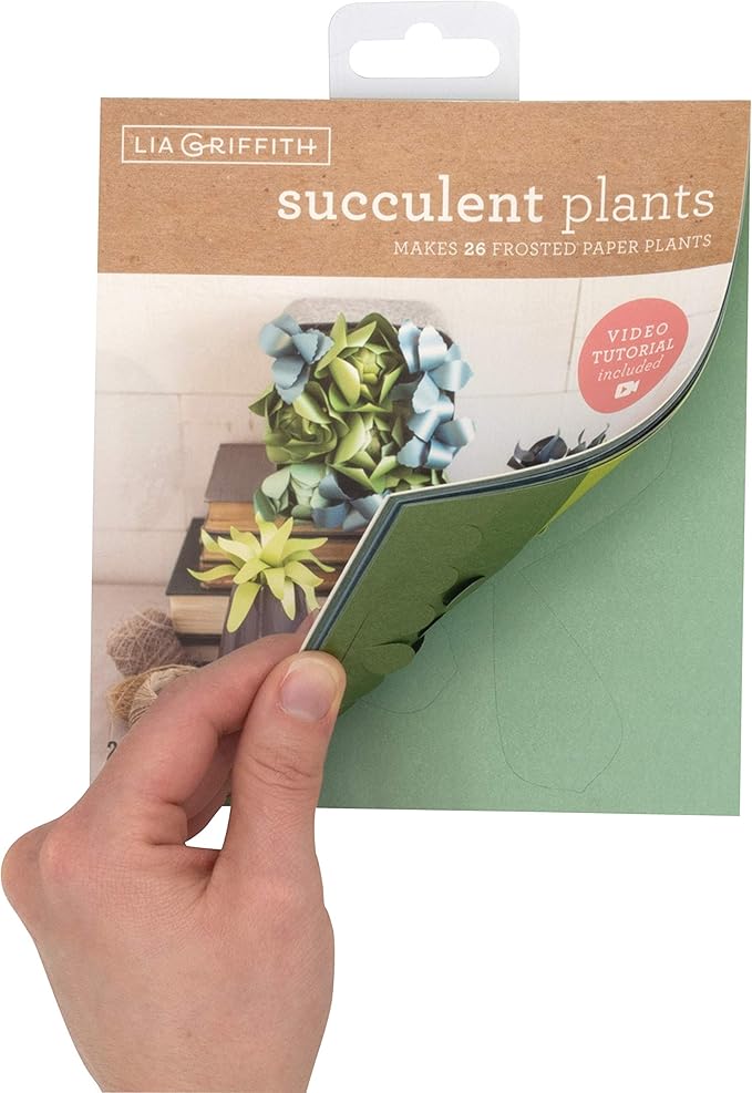 Lia Griffith Succulent Frosted Paper Plants, 6" x 6.5", Colors May Vary 23 Count