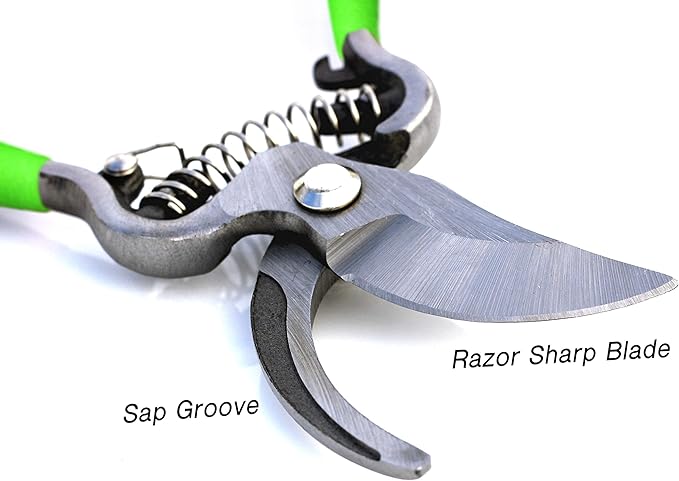 Garden Guru Classic Bypass Pruning Shears Clippers – Heavy Duty Forged Steel Garden Pruners – Safety Lock – Non Slip Comfort Grips – Cuts up to 1” – Professional Bypass Pruners for Gardening (4 Pack)