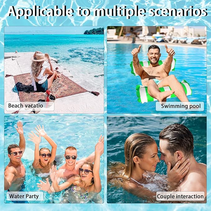 Pool Floats Adult 3 Pack Inflatable Pool Floats Hammock 4-in-1 Multi-Purpose for Adults, Swimming Beach Water Hammock Floaties Lounge, Saddle, Lounge Chair, Drifter for Vacation Relax