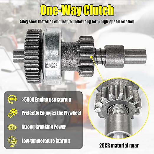 fullas Electric Starter Motor JQ170-2 for LCT 291cc 306cc, Ariens AX291 AX306 OHV Gas Engine Suitable for Husqvarna 24" 27" 30" Snow Blower, Ariens Deluxe 28" 30" Snowblower