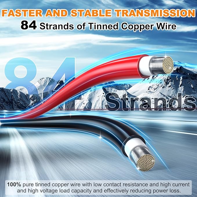 Oududianzi 2x150 Feet Solar Panel Wire, 10AWG Solar Wire Tinned Copper 10 Gauge PV Cable, for Outdoor Automotive RV Boat Marine (150FT Red + 150FT Black)