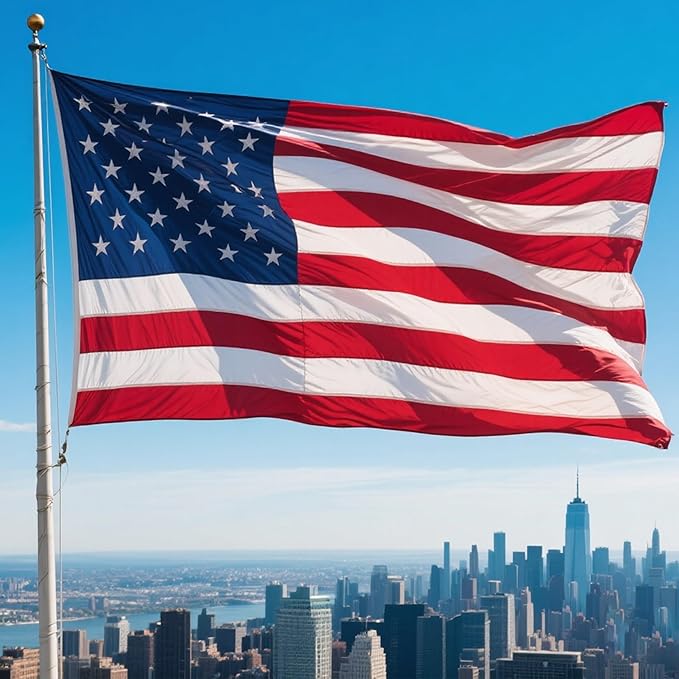 american flag 2x3ft, Heavy Duty Polyester USA Flag Outdoor with Embroidered Stars, Sewn Stripes,Brass Grommets for Indoor, Outdoor, All Weather