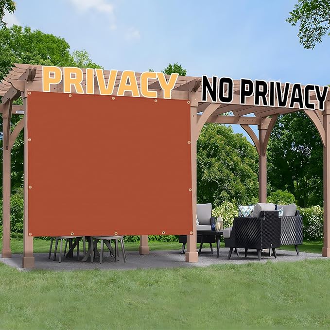 SUNNY GUARD Shade Cloth Custom Size 14x22 FT Sun Shade Screen Fabric Shade Cover Tarp with Grommets for Pergola Backyard Garden, Terra(We Customized)