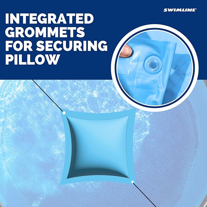 SWIMLINE HYDROTOOLS Air Pillow For Above Ground Pools Cover Winterizing | 4 x 4 ft Cushion Swimming Pool Closing Winter Kit | Cold Resistant Ice Equalizer Thick Pool Pillows Blue | 1144 ACC44