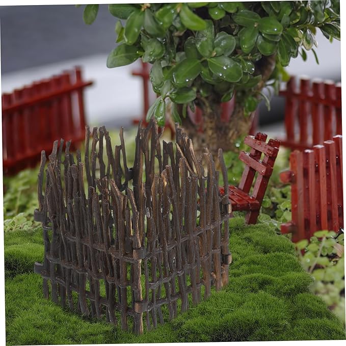 4PCS Miniature Garden Fence Fairy Garden Accessories for Dollhouse DIY Landscape Decoration Lightweight and Portable for Architectural Models and Scenic Designs