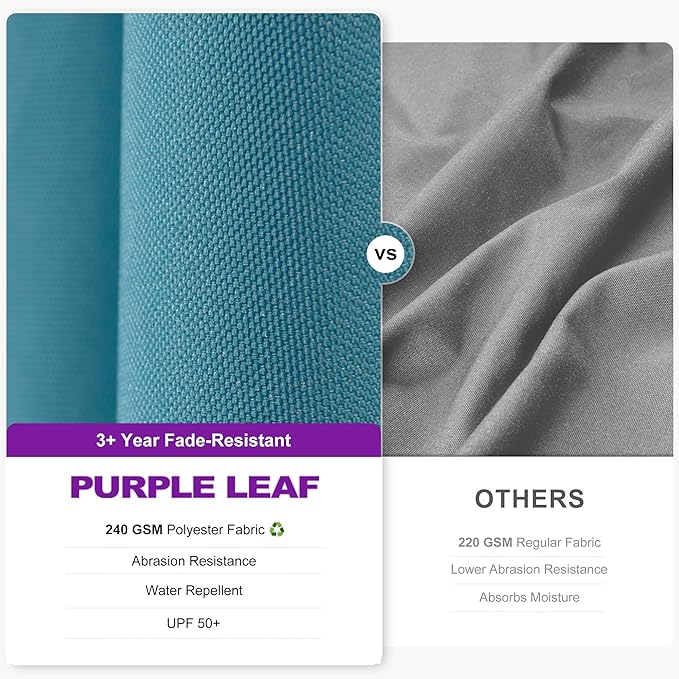 PURPLE LEAF 9' X 9' Left-right Tilt Patio Umbrella Outdoor Cantilever Swivel Square Umbrella with Tilt Aluminum Offset Umbrella with 360-degree Rotation for Garden Deck Pool Patio Turquoise Blue