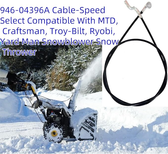 746-04396A Speed Selector Cable for MTD 746-04396 946-04396A, Fits MTD Cub Cadet Craftsman Troy-Bilt Ryobi Yard Man 2 Stage Snow Blower Snow Thrower(2-Pack)