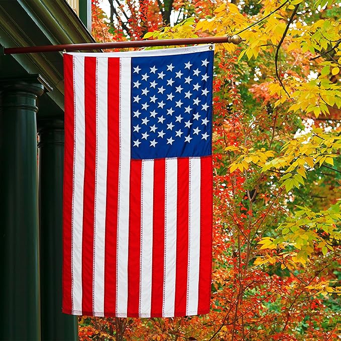 5x8 American Flag Outdoor Heavy Duty,5by 8 American Flag,US Flag,5' x 8' America Flag,America Flags For Outside 5x8,Embroidered USA Flags 5x 8,Long Lasting 5 by 8 Best High Wind all Weather US Flags