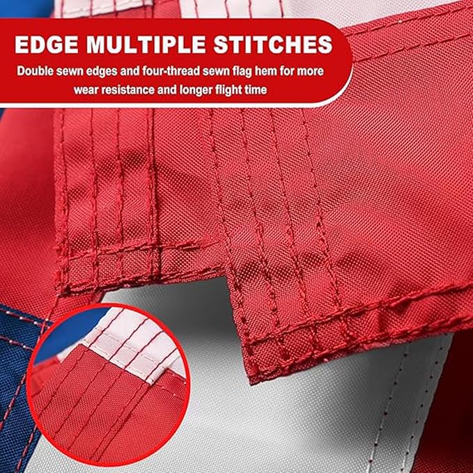 Heavy Duty 600D Nylon,Heavy Duty American Flags 3x5,Non Fading American Flag,Flag For Front Porch, Longest Lasting,Embroidered Stars, Brass Grommets,Sewn Stripes-Unmatched Durability in Any Weather
