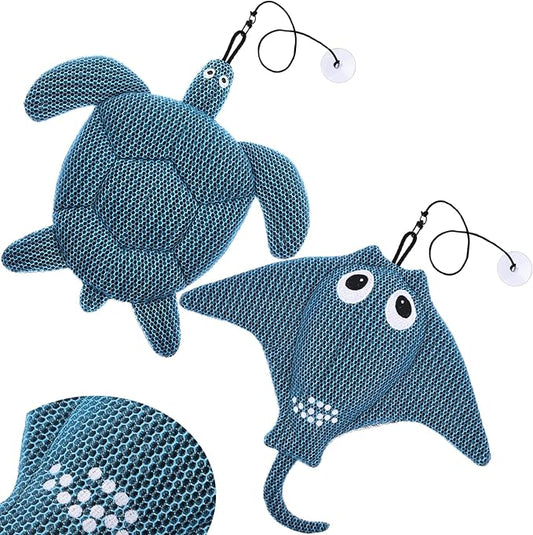 2 Pack Hot Tub Scum Absorber, 2025 Upgrade Reusable Scum Turtle and Devilfish Hot Tub Absorber Accessories Hot Tub Sponge for Spa & Pool Cleaner, Hot Tub Oil Absorbing Keeps Water Clean