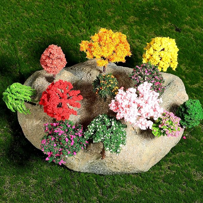 VICASKY 12Pcs Model Trees Fairy Garden Accessories Mini Miniature for Crafts Diorama Ho Scale Pine Simulation Tree Hobby Train Christmas Building Ornaments Fake DIY Craft Landscape Scenery Natural