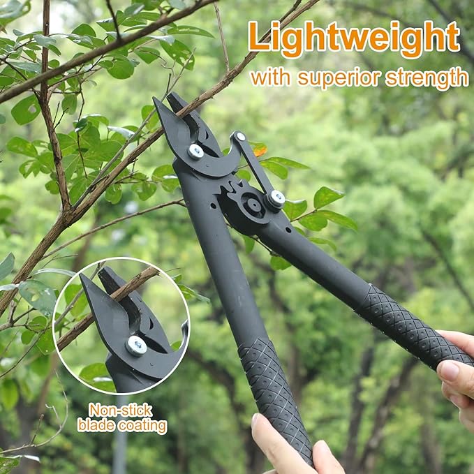 Garden Scissors-Clippers Set of 3 Trimming-Gardening Tools, Garden-Pruning Shears-Pruners for Gardening, Loppers for Tree Trimming Heavy Duty, Retractable Pruning Saw for Wood Cutting