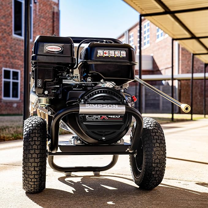 Simpson 4400 PSI Gas Pressure Washer, 4.0 GPM Commercial Power Washer, Cold Water, 50' Hose, PowerShot, 49-State Compliant (PS60843)