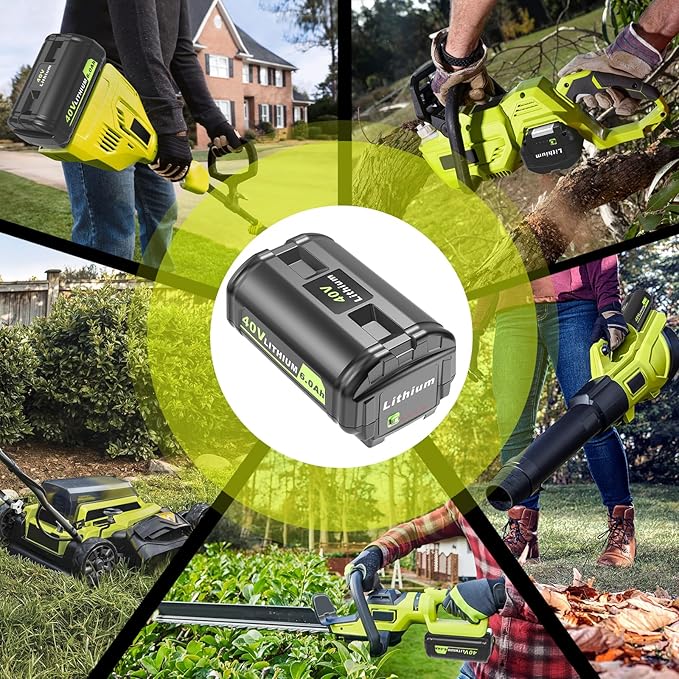 40V 6.0Ah Lithium-Ion Battery Replacement for Ryobi 40v Battery, OP4020, OP4060, OP4040, OP4050. High Capacity Compatible with Ryobi 40-Volt HP Cordless Power Tools and Chargers