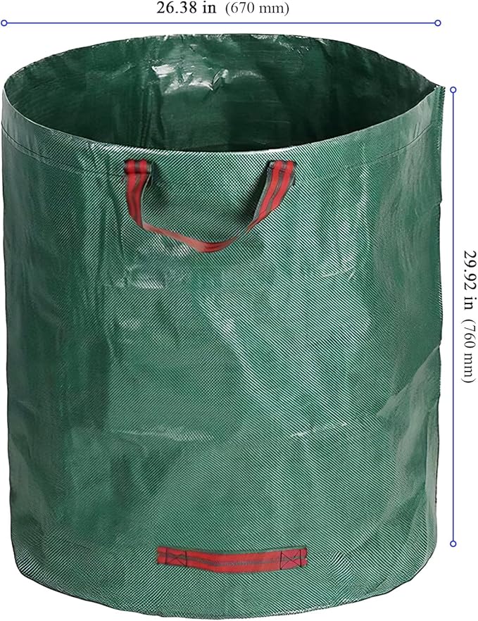 5 Packs 5 Packs 72 Gallon Reusable Yard Waste Bags, Leaf Collection Bags with Handles, Heavy Duty Camping Garden Waste Bags for Debris Leaves Grass