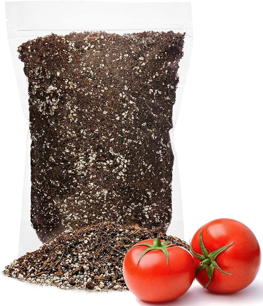 Premium Organic Soil Mix for Tomatoes - Formulated to Promote Root Growth, Fruit Development and Optimal Drainage - 2 Quart