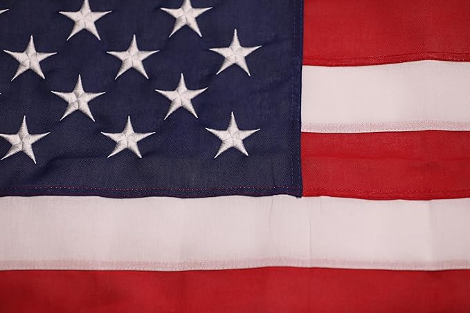 Spun Polyester American Flags for Outside 3x5 Ft; American Flags 3x5 Outdoor Heavy Duty. Durable US flags with Premium Embroidered Stars, Sewn Stripes, Brass Grommets, and Vibrant Colors.