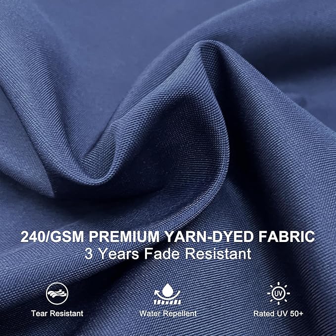 PURPLE LEAF 9' X 11' Patio Umbrella Outdoor Rectangle Umbrella Large Cantilever Umbrella Windproof Offset Heavy Duty Sun for Garden Deck Pool Patio, Navy Blue