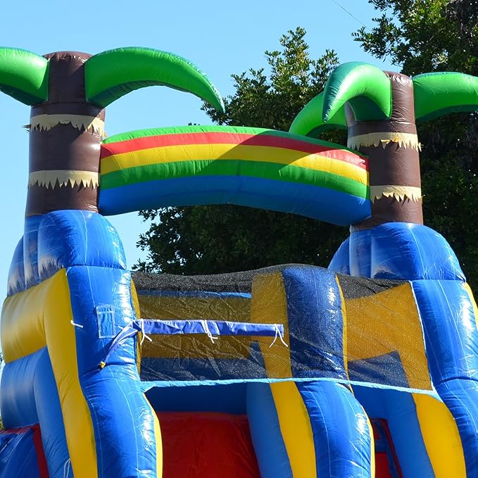 HeroKiddo 15’ Ocean Shark Commercial Grade Lightweight Premium Water Slide with Detachable Pool for Kids and Adults (with Blower), Wet Dry Combo, Big Inflatable, Outdoor Indoor, Birthday Party Rental