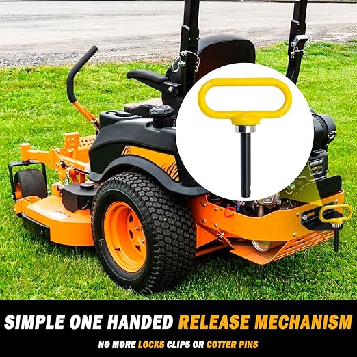 Magnetic Hitch Pin, Lawn Mower Trailer Hitch Pins 1/2 Inch - Strong Heavy Duty Magnet Trailer Gate Pin for Mowers, Lawn Tractors, Towing Cargo, ATV - Simple One Handed Hook On & Off（Yellow）