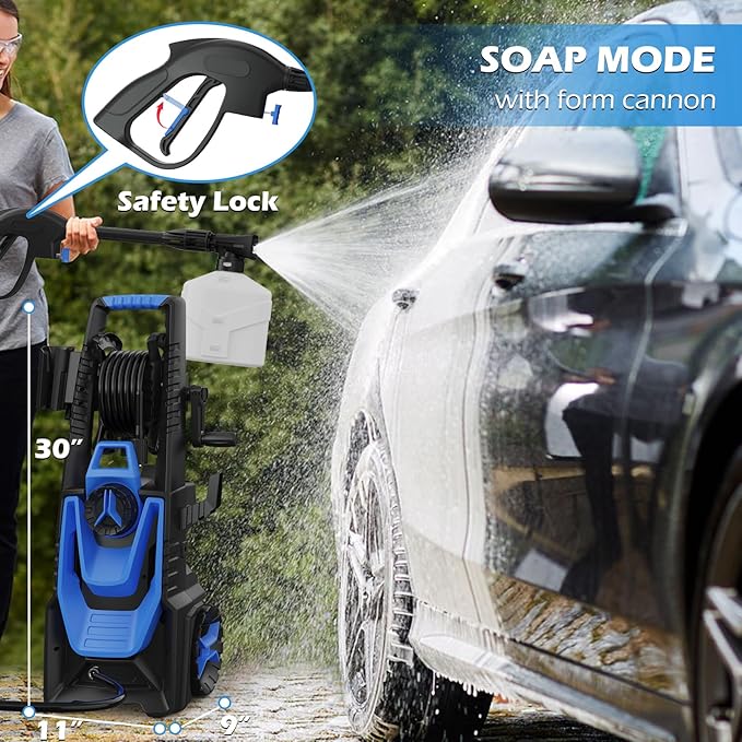 Pressure Washer -5000PSI Power Washer with Foam Cannon 4 Quick Connect Nozzles, High Pressure Cleaning Machine for Driveways/Patios/Cars/Fences/Home Cleaning