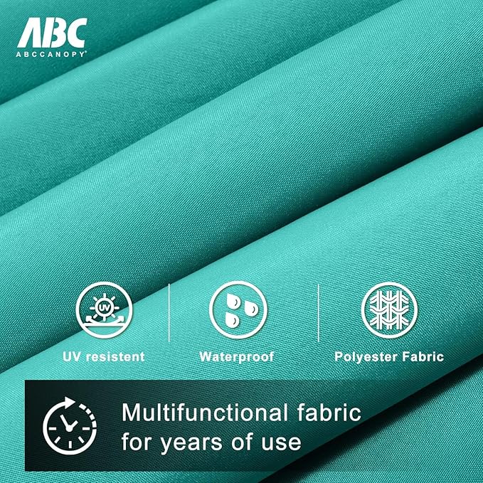ABCCANOPY 10FT Cantilever Umbrella Offset Hanging Patio Umbrella with Base Stand Rotate and Tilt(Turquoise)