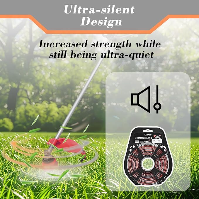 Cluparis 1-Pound Heavy Duty Sawtooth 095 Trimmer Line, Heavy Duty Sawtooth Weed Wacker String 0.095, Weed Eater String .095 inch-by-285ft-1lb Dual Core String Serrated Trimmer Line with Line Cutter