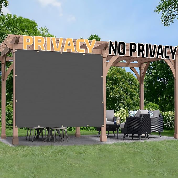 SUNNY GUARD Shade Cloth Custom Size 3x22 FT Sun Shade Screen Fabric Shade Cover Tarp with Grommets for Pergola Backyard Garden, Dark Grey(We Customized)