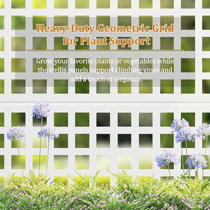 Metal Planter Box with Trellis, Heavy-Duty Raised Garden Bed for Climbing Plants, Drainage Hole, Outdoor Planter Box with Privacy Screen，47''L×16''W×71''H