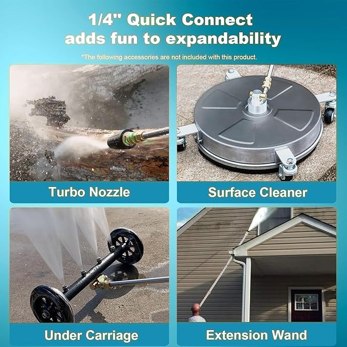 Pressure Cleaner Adjustable 5000PSI 4.0 GPM High Power Cleaners with 33ft Hose Reel, 4 Nozzle and Foam Cannon, Power Cleaners Machine for Home, Cars, Patio (Navy Blue)