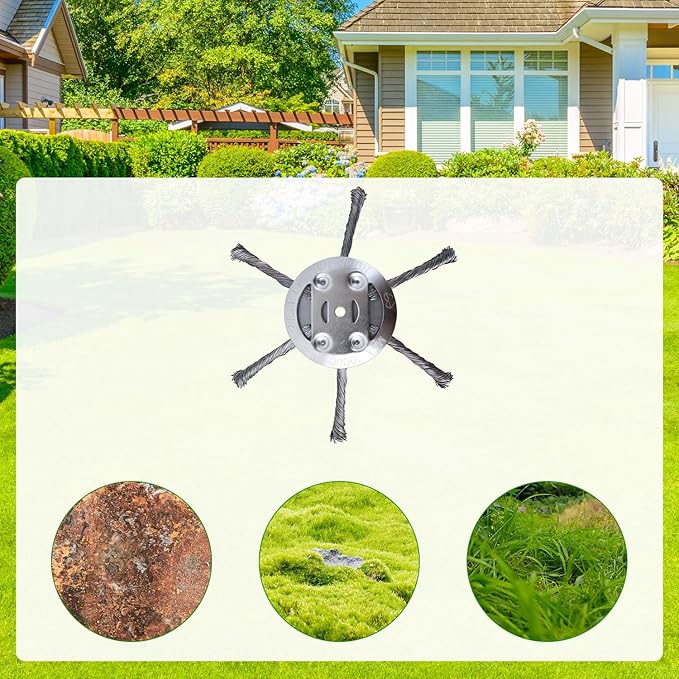 2 Pack 6 inch Steel Wire Brush Cutter Trimmer Head, Weed Trimmer Replacement Head, Durable Head for Home Users, for Electric Battery Powered Cordless String Trimmer