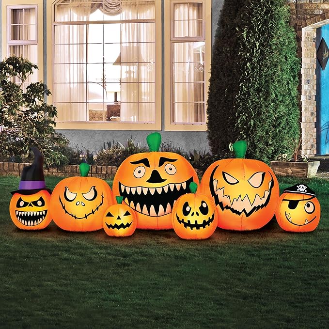 Novelty Lights Occasions Pumpkin Patch Halloween Inflatables, Pumpkin Yard Decoration, Outdoor Halloween Party Décor, 8.5 Feet