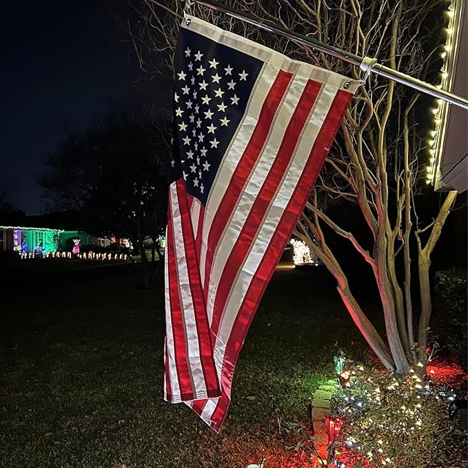 Homissor American Flags for Outside US Flag 2x3 Heavy Duty Outdoor USA Banner Embroidered Stars High Wind All Weather Sewn Stripes Brass Grommets