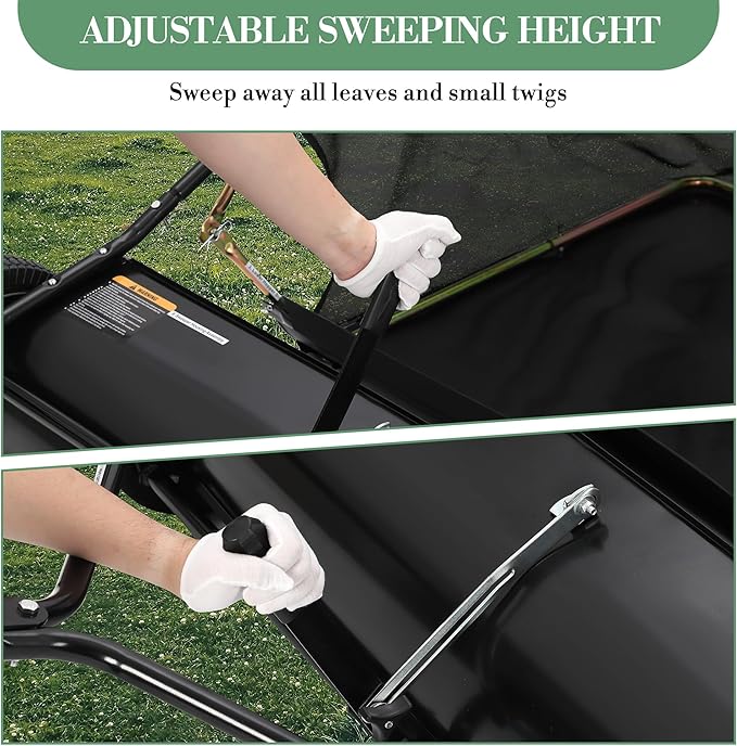 GAOMON 50'' Tow Behind Lawn Sweeper,Pull Behind Lawn Sweeper,with 26 Cu. Ft. Large Capacity Leaf Collector,Adjustable Sweeping Height for Yard, Lawn, Farm