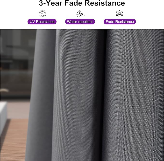 PURPLE LEAF 8' X 8' Patio Umbrella with In-ground Base for Pool 7' High Offset Outdoor Cantilever Umbrella Swimming Pool Umbrella with 360°Rotation for Poolside Light Grey