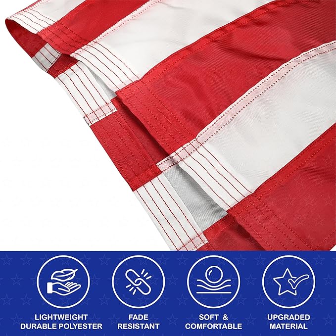 Super Tough 15ft x 25ft Nylon American Flag, Made in the USA, Embroidered Stars, Sewn Stripes