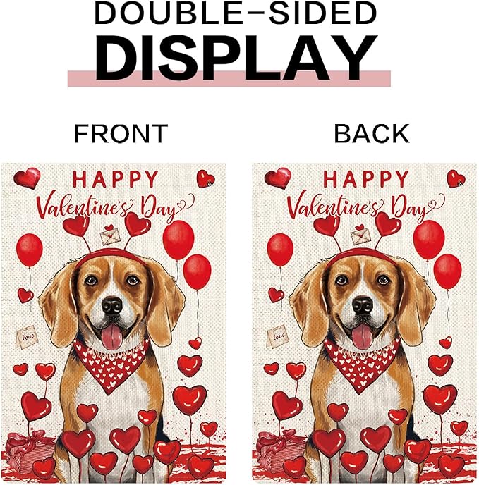 Beagle Garden Flags 12x18 Double Sided for All Seasons and Holidays, Funny Dog Welcome Flags for Outside Set of 12, Puppy Lawn Flag for Pet Lover, Beagle Outdoor Decorations for Farmhouse