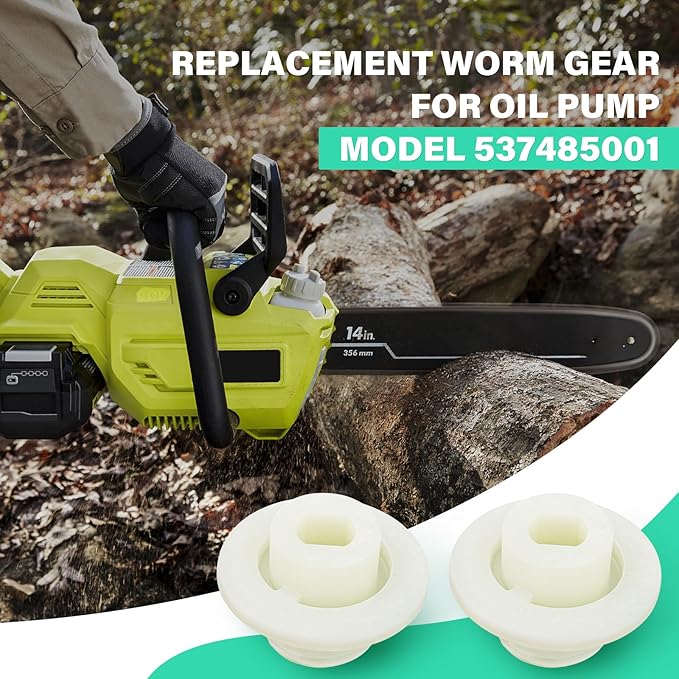 537485001 Oil Pump Worm Gear - for Ryobi Chainsaw RY40503, RY40505, RY40505VNM - 2 Pcs